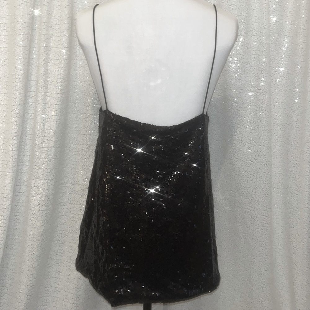 Sexy Black Sequin Tank NWT - Picture 3 of 4